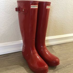 Hunter Red Rain Tall Glossy Boots